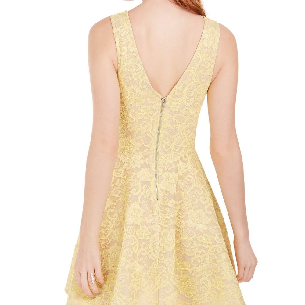 Speechless Juniors' Yellow/Nude Lace V Back Fit & - Picture 11 of 13